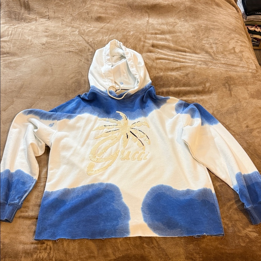 Gucci Blue and White Graphic Hoodie new